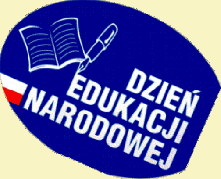 Niebieska etykieta dzień Edukacji Narodowej